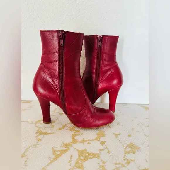 🔥🔥FINAL CLEARENCE🔥🔥 MARC JACOBS Made in Italy Red Leather Bootie - Picture 5 of 14